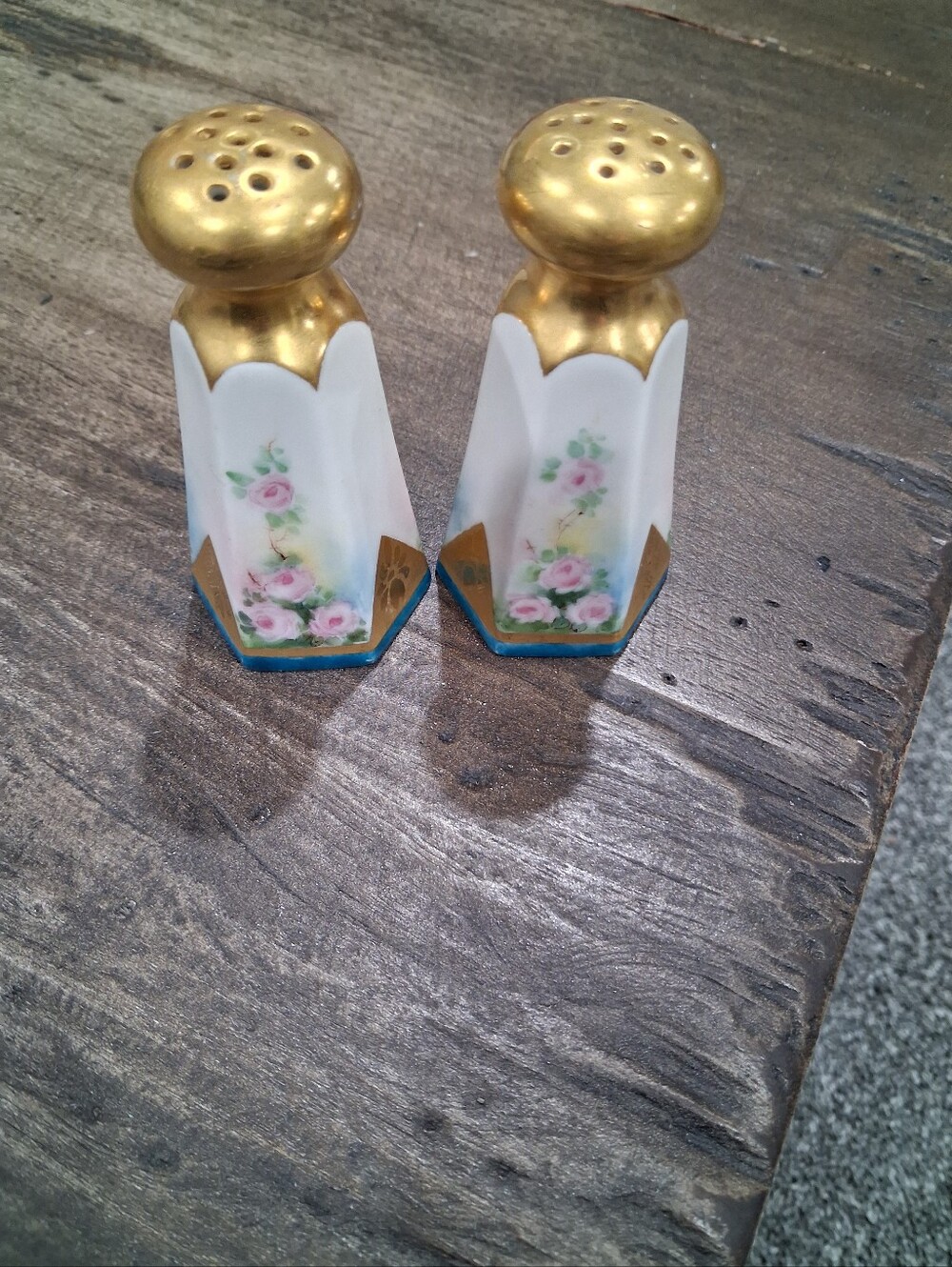 Set Of A. Brenneisen Vintage Hand Painted Salt & Pepper Shakers